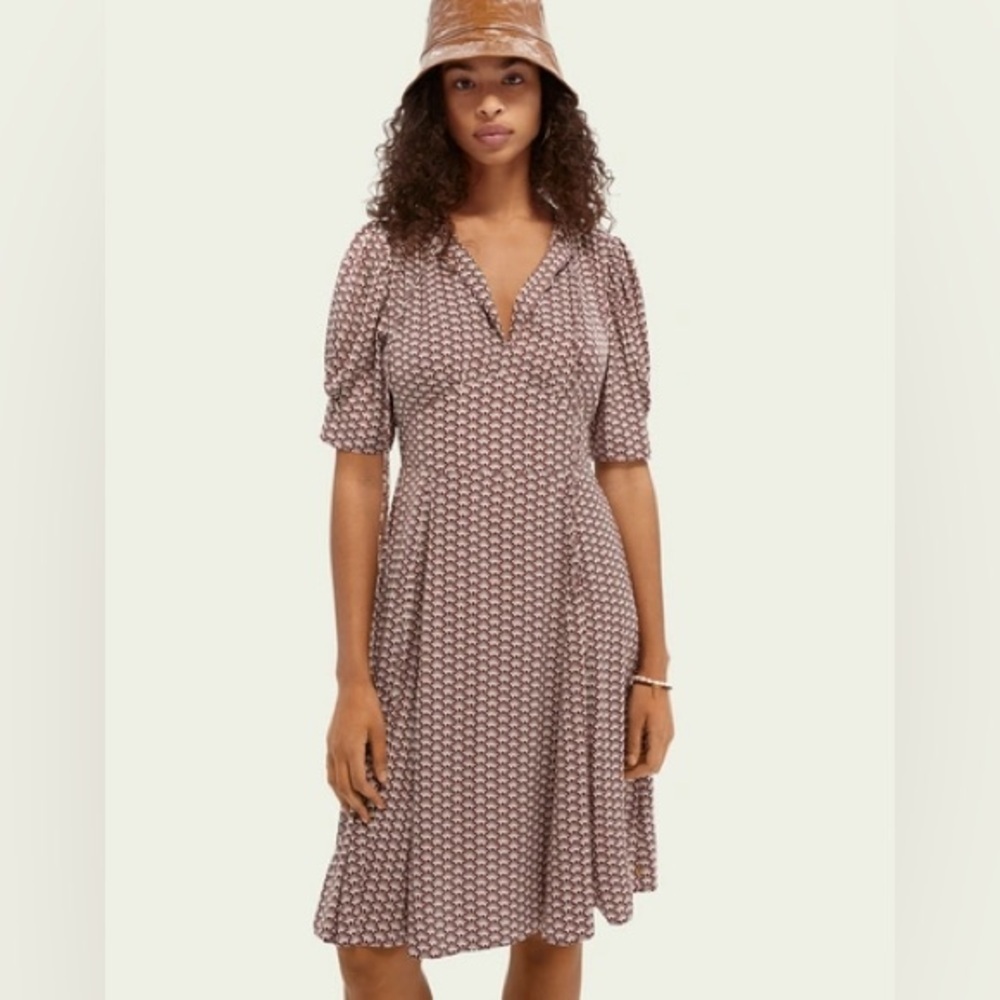 Scotch & Soda Women’s size XS Sun Ray Plum Print Knee Length Dress